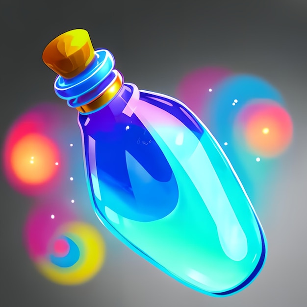Foto modelo de botella colorido para ideas de juegos.