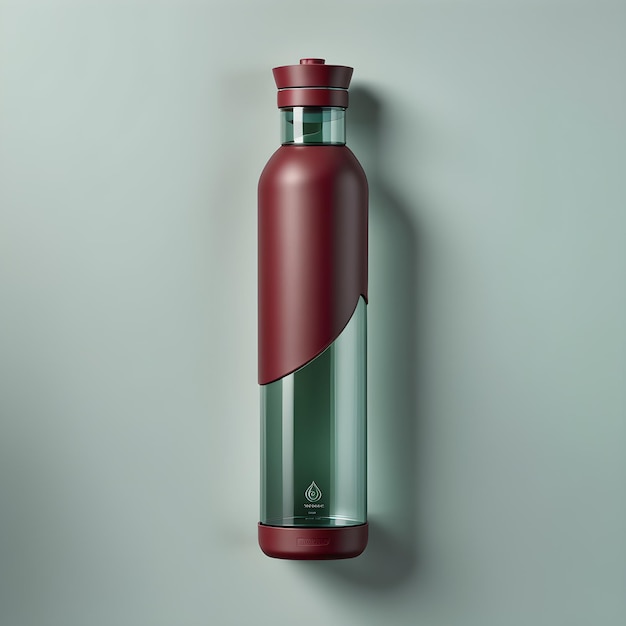 Foto modelo de botella de cosméticos sobre un fondo gris