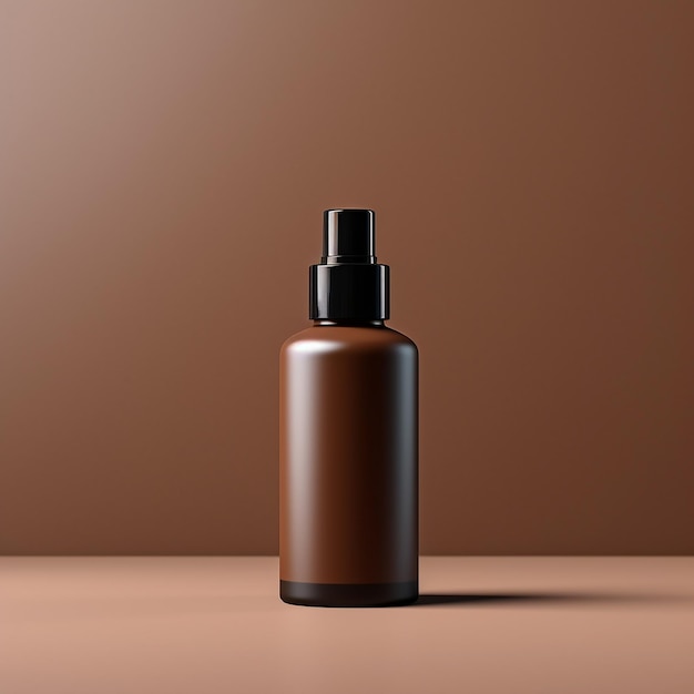 Modelo de botella marrón para productos cosméticos