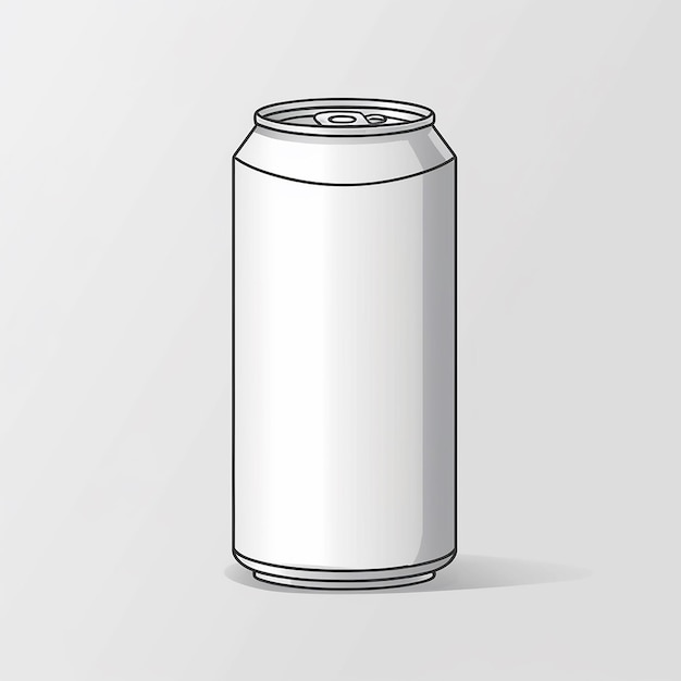 un modelo de botella de soda de lata blanca sin etiqueta