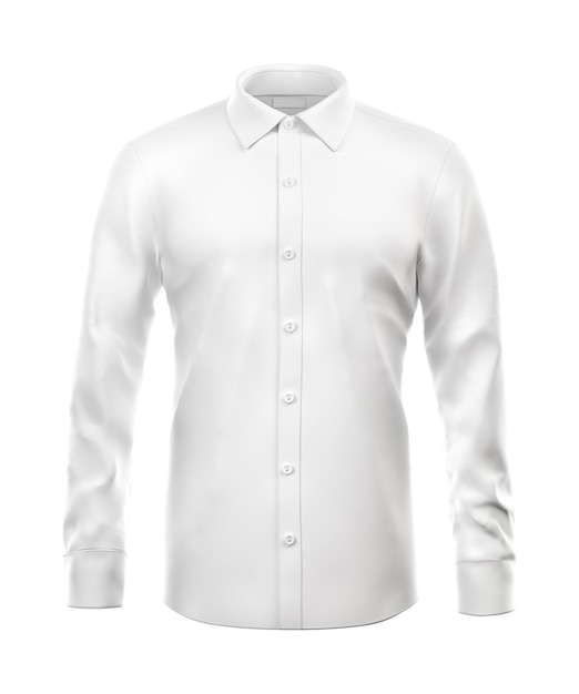 Modelo branco de manga comprida em branco da camiseta isolado em um fundo branco