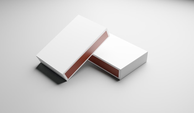 Modelo de caja blanca plantilla de caja en blanco en la vista superior de renderización 3D