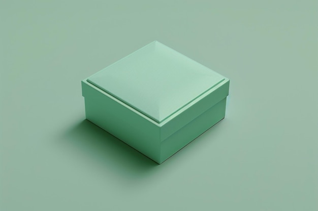 Modelo de caja de embalaje verde menta