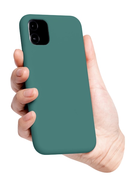Modelo de caja de teléfono verde png vista trasera fondo transparente