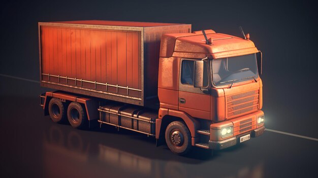 Un modelo de un camión del simulador de camión del juego.