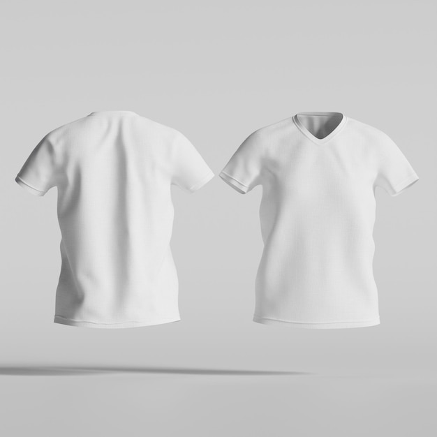 Modelo de camisa en blanco aislado en una presentación de diseño de maqueta de camisa sencilla gris para impresión