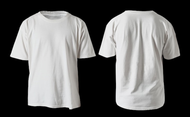 Modelo de camisa en blanco vista delantera y trasera modelo de diseño de camiseta de tee