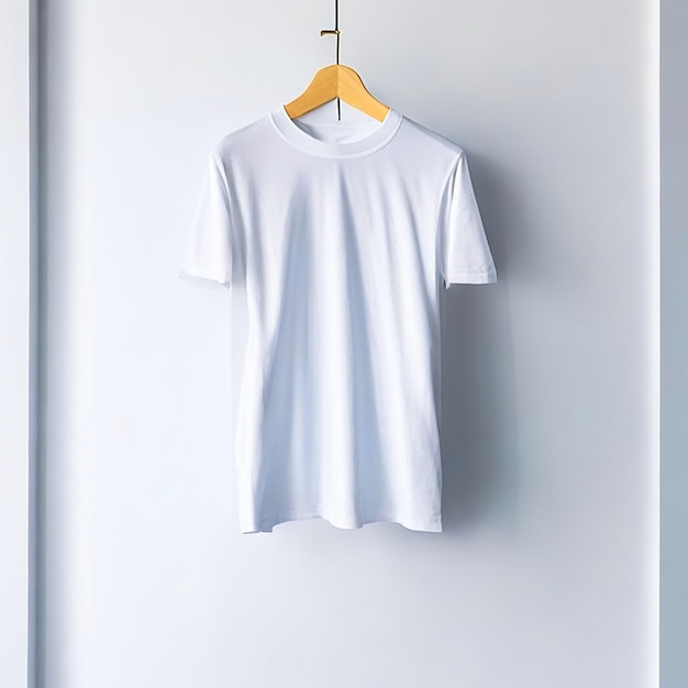 Foto modelo de camiseta blanca con fondo blanco