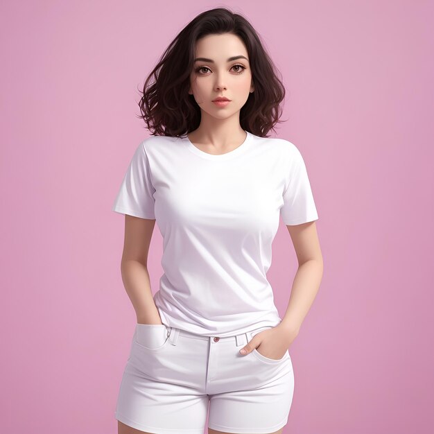 Modelo de camiseta blanca