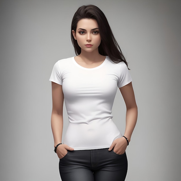 Modelo de camiseta blanca