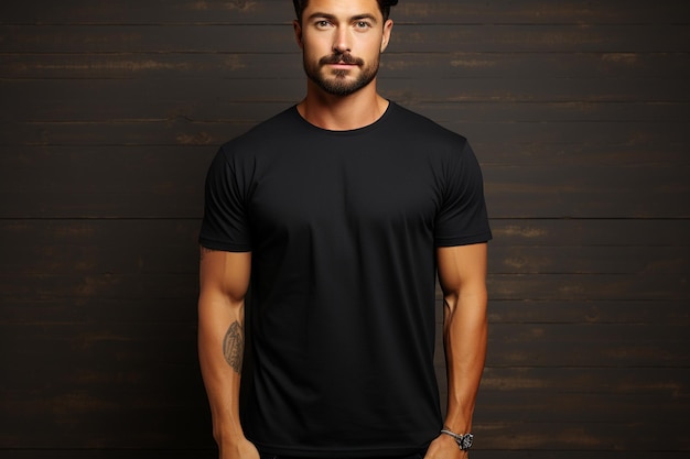 modelo de camiseta de color negro para hombres