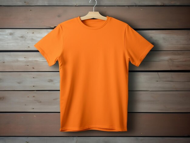 Foto modelo de camiseta femenina de color naranja