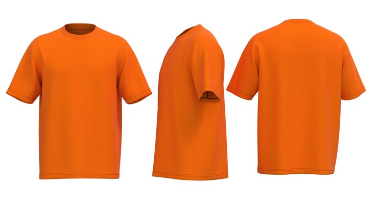 Modelo de camiseta naranja