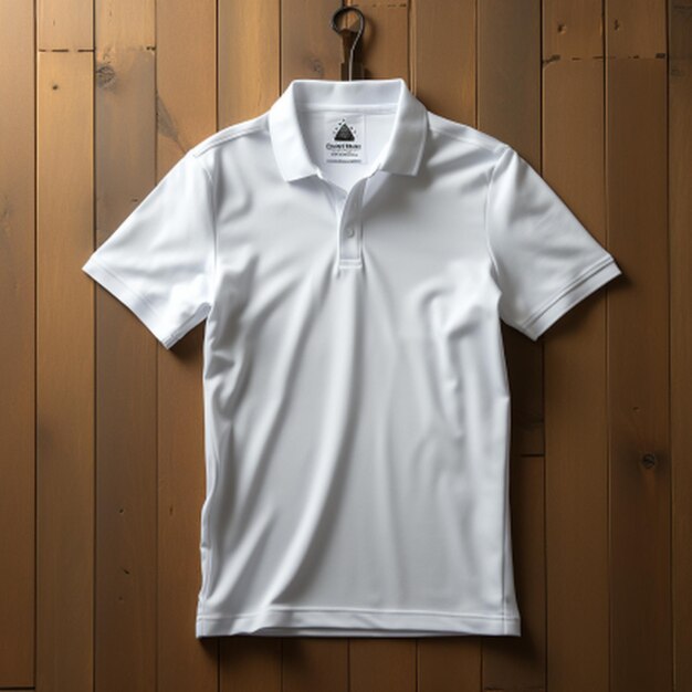 Modelo de camiseta de polo blanco y liso