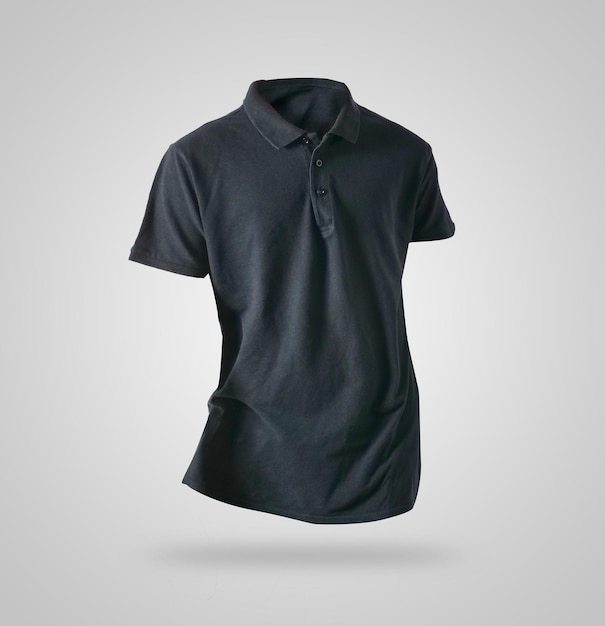 Modelo de camiseta de polo en blanco modelo de vista delantera camiseta negra modelo de diseño de camisa tee