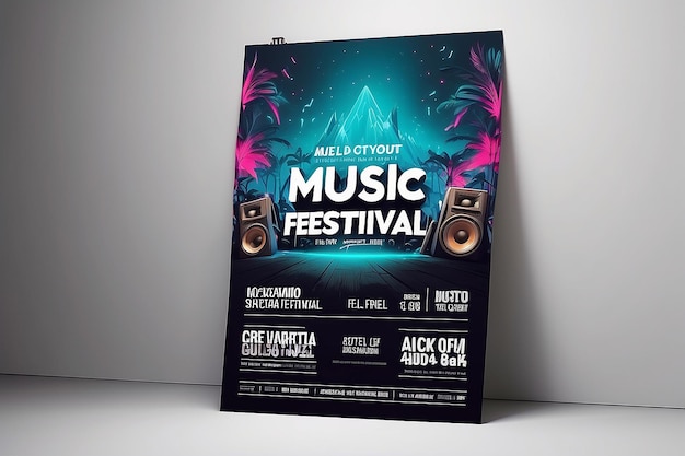 Foto modelo de cartel de un festival de música clandestino personalizar su diseño