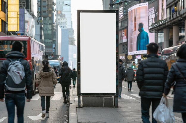 Modelo de cartel publicitario en blanco en el concepto de publicidad callejera ocupada