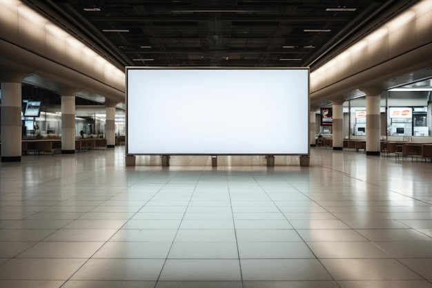 Modelo de cartel publicitario en blanco fuera del centro comercial