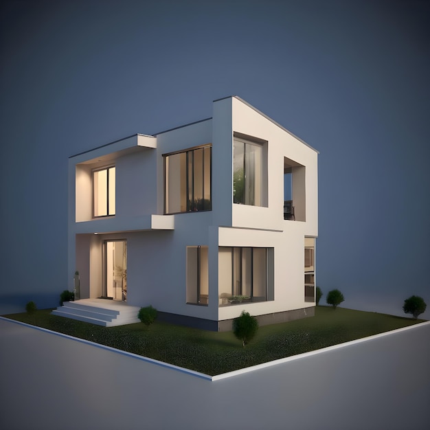 Modelo de casa 3D generado por IA