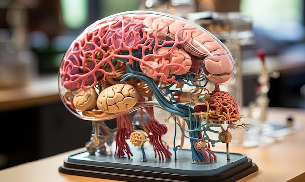 Modelo de cerebro humano en la mesa