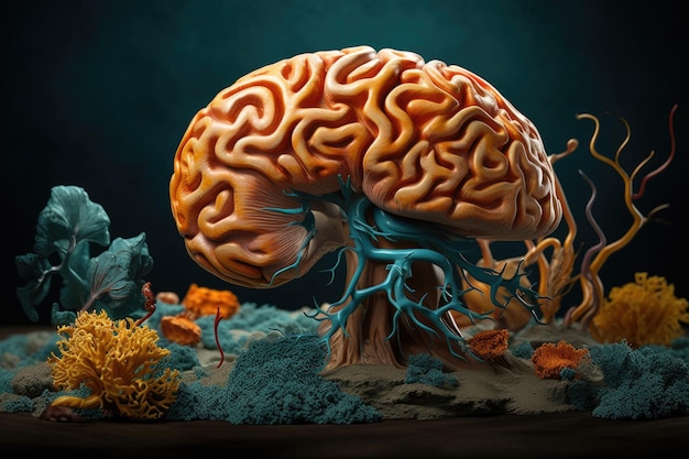 un modelo de un cerebro