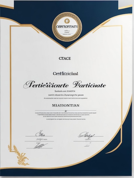 Foto modelo de certificado azul y blanco moderno