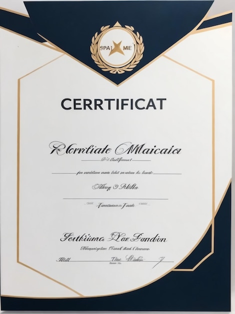 Foto modelo de certificado azul y blanco moderno