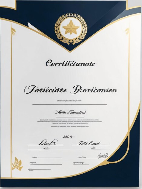 Foto modelo de certificado azul y blanco moderno