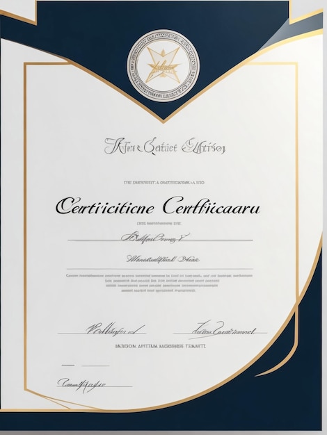 Foto modelo de certificado azul y blanco moderno