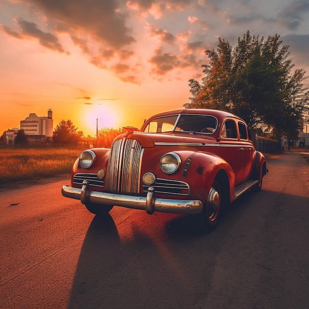 Foto un modelo de coche clásico de época