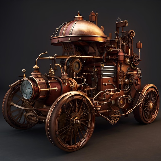 Foto un modelo de un coche steampunk en un estilo vintage