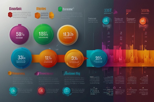 Modelo colorido de etapas infográficas