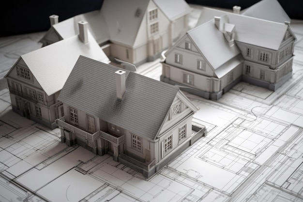 Modelo de construcción de viviendas sobre proyecto arquitectónico IA generativa