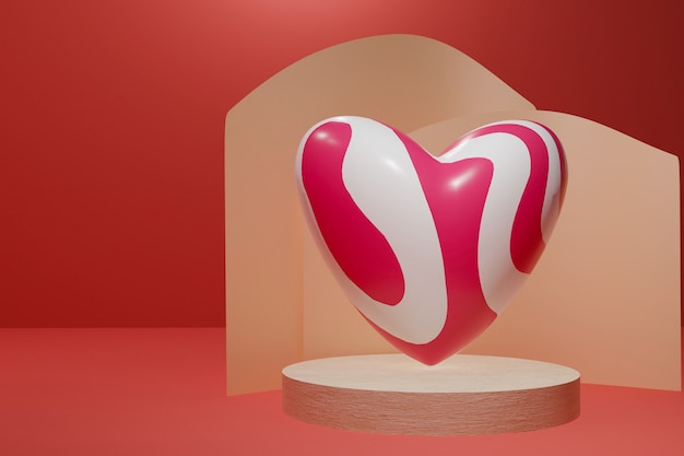 Modelo de corazón abstracto 3d