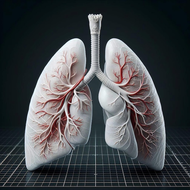 Foto un modelo de un corazón humano con la palabra pulmones en él