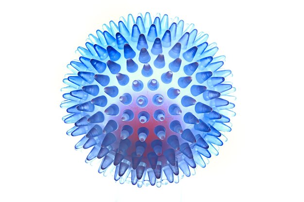 modelo de coronovirus, fondo, modelo de bola de masaje de plástico abstracto, concepto de molécula 2019-ncov