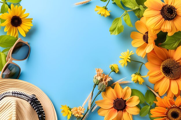 Modelo criativo de banner de verão com tendência Vendas de verão e conceito de férias