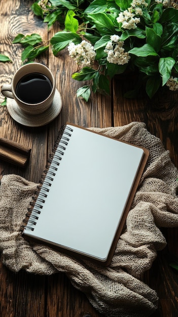 Modelo de cuaderno en espiral blanco