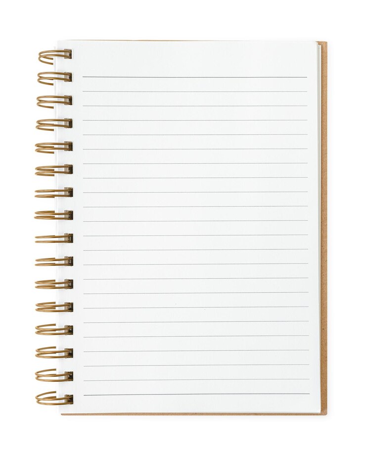 Foto modelo de cuaderno con regla blanca
