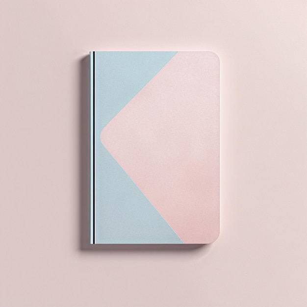 Modelo de cuaderno de tapa dura con colores pastel suaves y fondo aislado