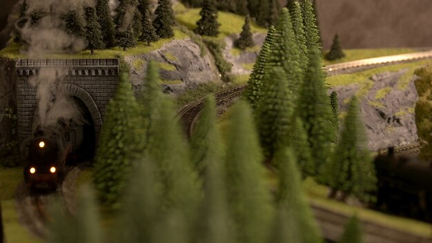 Modelo da ferrovia retrô.