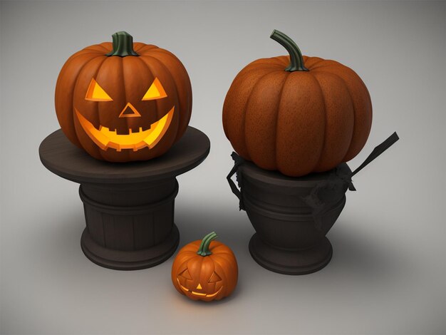 Foto modelo de abóbora de halloween 3d