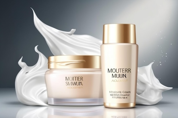 Modelo de anúncios de cosméticos hidratantes para a pele