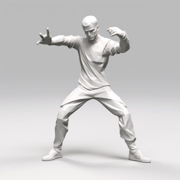 Foto modelo de artes marciais impresso em 3d em estilo hip hop