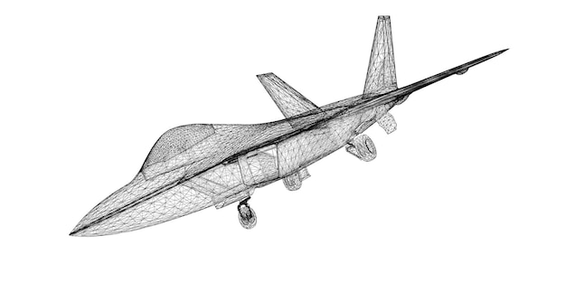 Modelo de avião de combate, estrutura corporal, modelo de arame