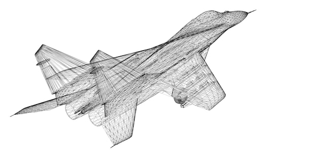 Modelo de avião de combate, estrutura corporal, modelo de arame