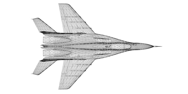 Modelo de avião de combate, estrutura corporal, modelo de arame