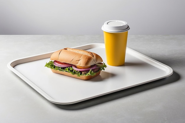 Modelo de bandeja de almoço da cafeteria Taste Design