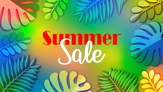 Foto modelo de banner colorido de venda premium de verão