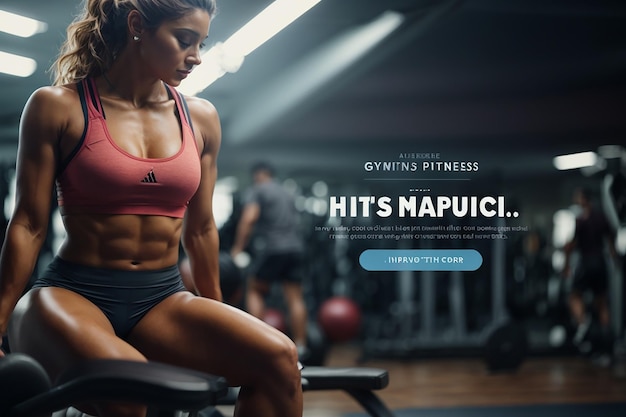 Modelo de banner da web de ginásio e fitness